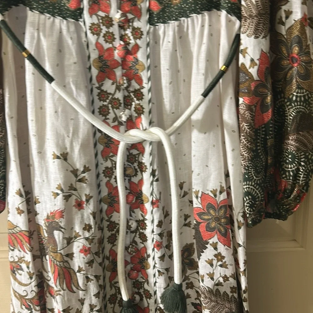 NWOT. ZIMMERMAN Gathered Floral Phoenix Print Maxi Dress - Picture 5 of 8